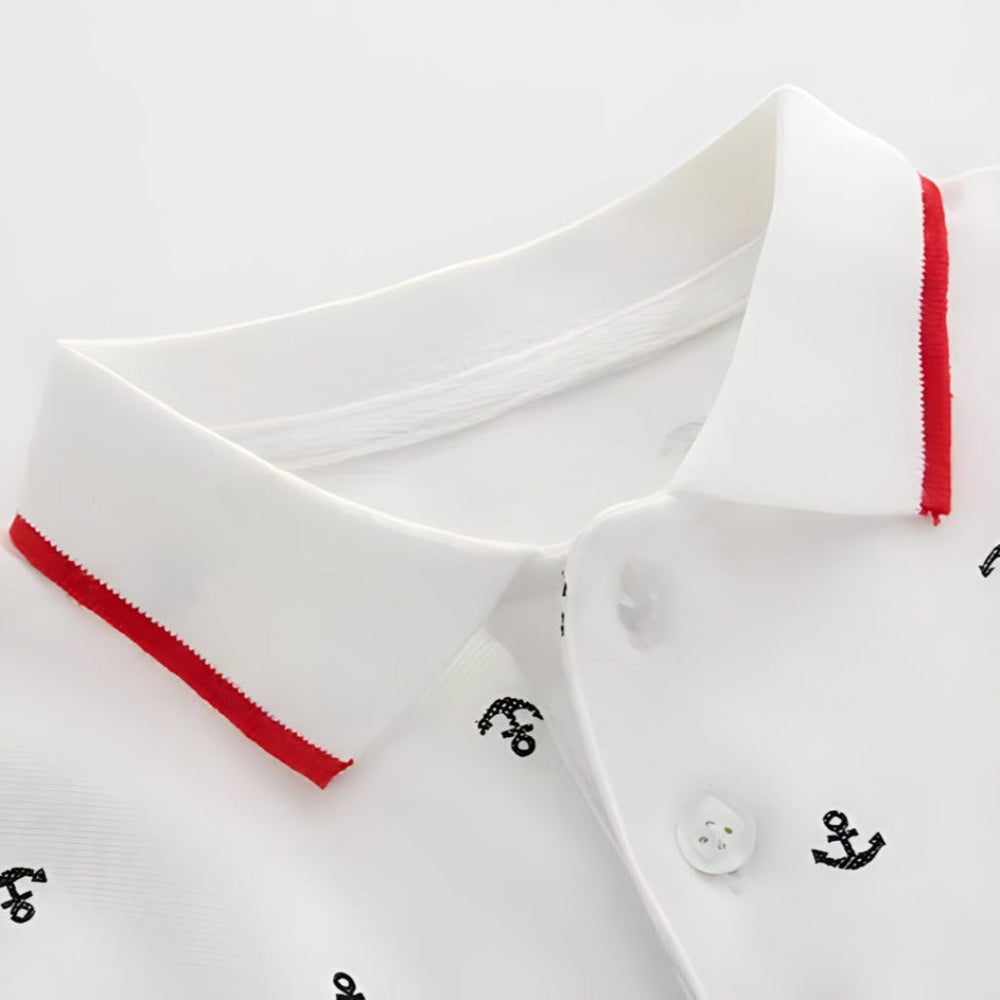 ! Baby Jongens Classic Polo Captain Jumpsuit – Biologisch Katoenen Romper